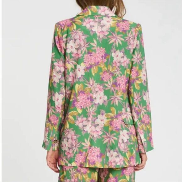 DRA Floral Print Green/Pink Blazer (Size XS) - Picture 2 of 7